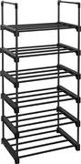 Songmics Μεταλλική Παπουτσοθήκη με 6 Ράφια Μαύρη 45x30x106cm LSA23BK