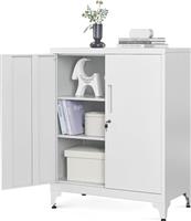 Songmics Ντουλάπι Γραφείου Μεταλλικό με Κλειδαριά σε Γκρι Χρώμα 40x80x90cm OMC013G01