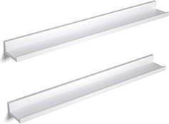 Songmics Ράφι Τοίχου Λευκό 80x10x2cm Σετ 2τμχ LWS080W01