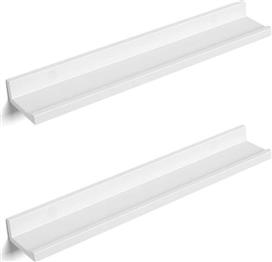 Songmics Ράφια Τοίχου Λευκά 2τμχ 60x10x5cm LWS60WT