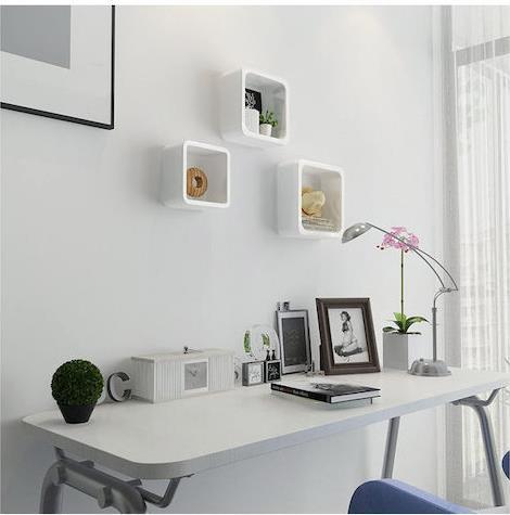 Songmics Ράφια Τοίχου Λευκά 3τμχ 27x27x10cm LWS104