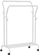 Songmics Τροχήλατη Κρεμάστρα Δαπέδου από Μέταλλο σε Λευκό Χρώμα 103.5x52.5x155cm HSR107W01