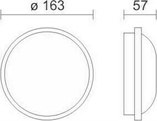 Spotlight Επιτοίχια Χελώνα Εξωτερική LED IP54 15W με Φυσικό Λευκό Φως 7756