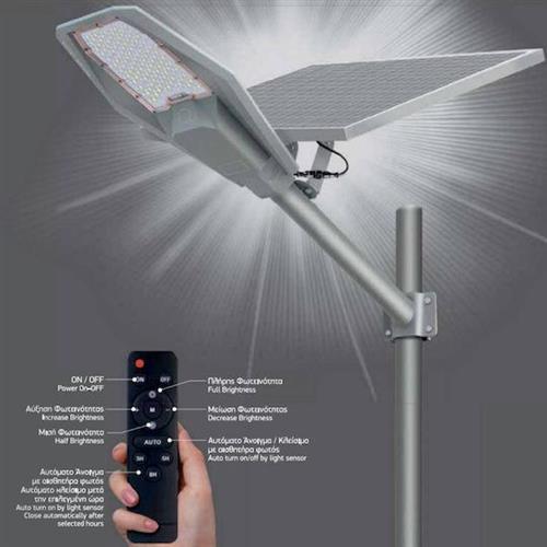 Spotlight Ηλιακό Φωτιστικό Δρόμου 100W 6000lm Ψυχρό Λευκό 6000K με Τηλεχειριστήριο IP65 6617