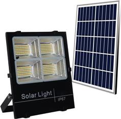 Spotlight Στεγανός Ηλιακός Προβολέας LED 100W Φυσικό Λευκό 4000K με Τηλεχειριστήριο IP66 6611