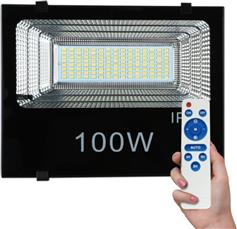 Spotlight Στεγανός Ηλιακός Προβολέας LED 100W Ψυχρό Λευκό 6000K με Τηλεχειριστήριο IP65 6434