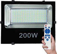 Spotlight Στεγανός Ηλιακός Προβολέας LED 200W Ψυχρό Λευκό 6000K με Τηλεχειριστήριο IP65 6435