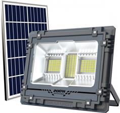 Spotlight Στεγανός Ηλιακός Προβολέας LED 200W Ψυχρό Λευκό 6000K με Τηλεχειριστήριο IP65 6607
