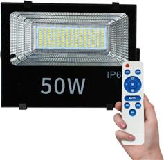 Spotlight Στεγανός Ηλιακός Προβολέας LED 50W Ψυχρό Λευκό 6000K με Τηλεχειριστήριο IP65 6433