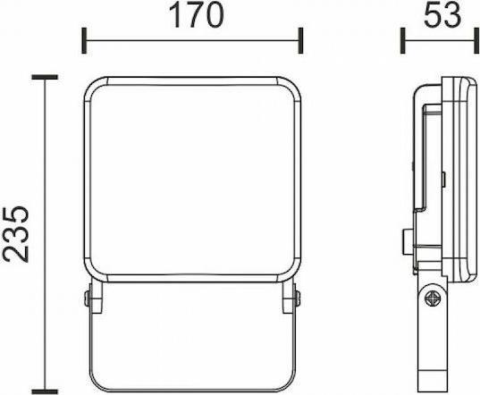Spotlight Στεγανός Προβολέας LED 45W Φυσικό Λευκό 4000K IP65 6437