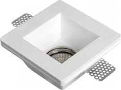 Spotlight Τετράγωνο Γύψινο Χωνευτό Σποτ με Ντουί GU10 Λευκό 12x12cm 5629