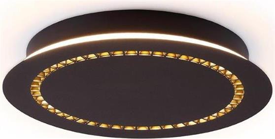 Sun Light Μοντέρνα Μεταλλική Πλαφονιέρα Οροφής με Ενσωματωμένο LED σε Μαύρο χρώμα 50cm SHINY-R500
