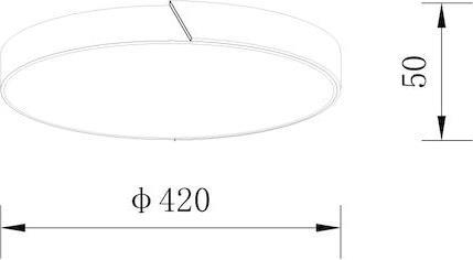 Sun Light Πλαφονιέρα Οροφής με Ενσωματωμένο LED και Τηλεχειριστήριο AGLIO-40-BK