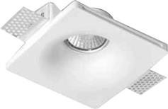 Sun Light Τετράγωνο Γύψινο Χωνευτό Σποτ με Ντουί GU10 / GU5.3 σε Λευκό χρώμα 12x12cm MC-9131