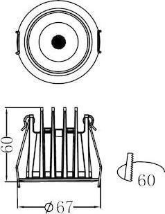 Sun Light Χωνευτό Σποτ ENDO-60
