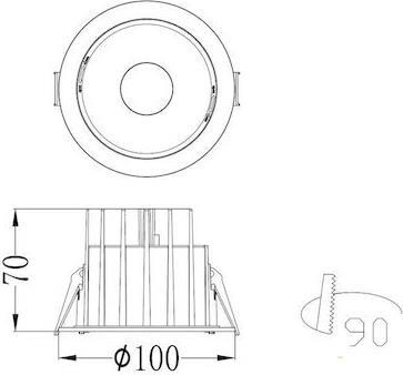 Sun Light Χωνευτό Σποτ GETTI-90