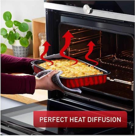 Tefal J5714782 Tempo Flame Ταψί Ορθογώνιο Αλουμινίου με Αντικολλητική Επίστρωση 31x24cm