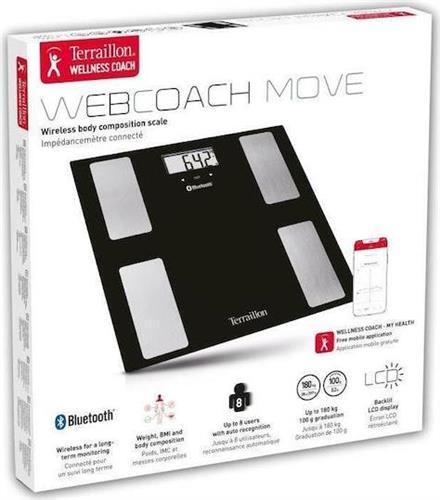 Terraillon GR14712 Web Coach Move Bluetooth Smart Ζυγαριά με Λιπομετρητή & Bluetooth σε Μαύρο χρώμα