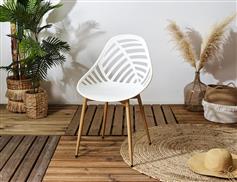 The Home Deco Factory Alameda Καρέκλα Εξωτερικού Χώρου Πλαστική White 52.3x53.3x83.4cm HDO0218