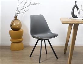 The Home Deco Factory Atom Καρέκλα Τραπεζαρίας από Πολυπροπυλένιο Γκρι 52x47x82cm HD0484