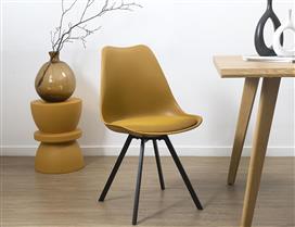 The Home Deco Factory Atom Καρέκλα Τραπεζαρίας από Πολυπροπυλένιο Yellow 52x47x82cm HD0482