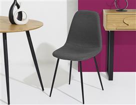 The Home Deco Factory Atom Καρέκλα Τραπεζαρίας με Υφασμάτινη Επένδυση Γκρι 62x54x83cm HD0476