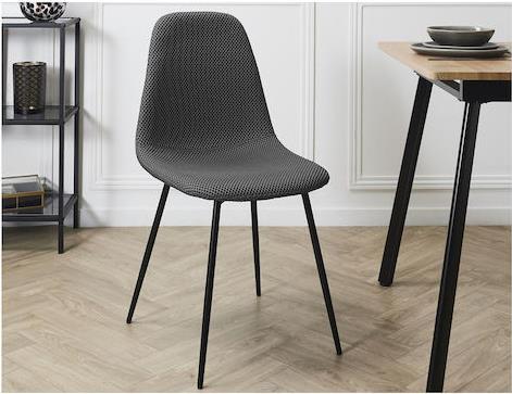 The Home Deco Factory Atom Καρέκλα Τραπεζαρίας με Υφασμάτινη Επένδυση Γκρι 62x54x83cm HD0476