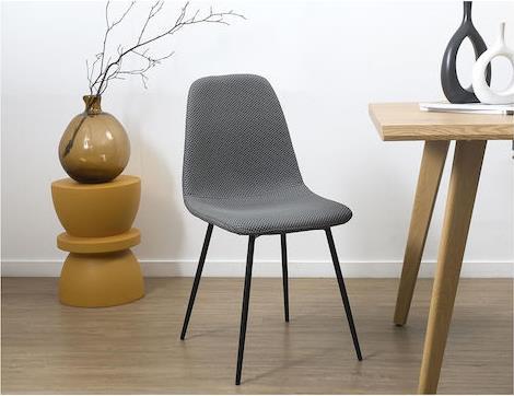 The Home Deco Factory Atom Καρέκλα Τραπεζαρίας με Υφασμάτινη Επένδυση Γκρι 62x54x83cm HD0476