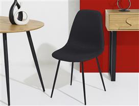 The Home Deco Factory Atom Καρέκλα Τραπεζαρίας με Υφασμάτινη Επένδυση Μαύρη 62x54x83cm HD0474