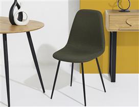 The Home Deco Factory Atom Καρέκλα Τραπεζαρίας με Υφασμάτινη Επένδυση Χακί 62x54x83cm HD0475