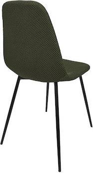 The Home Deco Factory Atom Καρέκλα Τραπεζαρίας με Υφασμάτινη Επένδυση Χακί 62x54x83cm HD0475