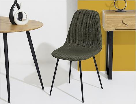 The Home Deco Factory Atom Καρέκλα Τραπεζαρίας με Υφασμάτινη Επένδυση Χακί 62x54x83cm HD0475