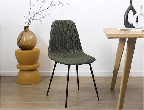 The Home Deco Factory Atom Καρέκλα Τραπεζαρίας με Υφασμάτινη Επένδυση Χακί 62x54x83cm HD0475