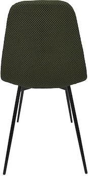 The Home Deco Factory Atom Καρέκλα Τραπεζαρίας με Υφασμάτινη Επένδυση Χακί 62x54x83cm HD0475