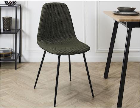 The Home Deco Factory Atom Καρέκλα Τραπεζαρίας με Υφασμάτινη Επένδυση Χακί 62x54x83cm HD0475