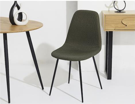 The Home Deco Factory Atom Καρέκλα Τραπεζαρίας με Υφασμάτινη Επένδυση Χακί 62x54x83cm HD0475