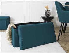 The Home Deco Factory Atom Σκαμπό Ταμπουρέ με Αποθηκευτικό Χώρο Επενδυμένο με Ύφασμα Μπλε 76x38x38cm HD0467