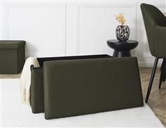 The Home Deco Factory Atom Σκαμπό Ταμπουρέ με Αποθηκευτικό Χώρο Επενδυμένο με Ύφασμα Πράσινοi 76x38x38cm HD0470