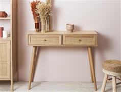 The Home Deco Factory Bali Κονσόλα Ξύλινη Μπεζ  Μ100xΠ29xΥ81cm HD5132