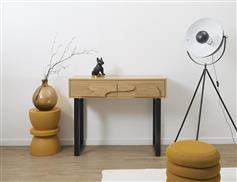 The Home Deco Factory Calypso Κονσόλα από Ξύλο & Μέταλλο Απόχρωση Ξύλου Μ100xΠ35xΥ80cm HD0431