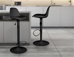 The Home Deco Factory Isak Σκαμπό Μπαρ με Πλάτη & Ρυθμιζόμενο Ύψος Black 41.5x38x83cm HD6215