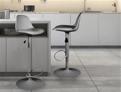 The Home Deco Factory Isak Σκαμπό Μπαρ με Πλάτη & Ρυθμιζόμενο Ύψος Grey 41.5x38x83cm HD6217