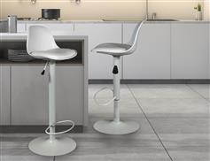 The Home Deco Factory Isak Σκαμπό Μπαρ με Πλάτη & Ρυθμιζόμενο Ύψος White 41.5x38x83cm HD6216