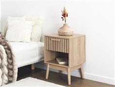 The Home Deco Factory Klaus Κομοδίνο Ξύλινο Μπεζ 90x35x55cm HD0205