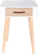 The Home Deco Factory Κομοδίνο Ξύλινο Λευκό 35x35x48cm HD3739