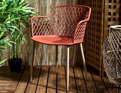 The Home Deco Factory Malaga Καρέκλα Εξωτερικού Χώρου Πλαστική Terracotta 54.1x62.2x80cm HDO2240C