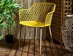 The Home Deco Factory Malaga Καρέκλα Εξωτερικού Χώρου Πλαστική Yellow 54.1x62.2x80cm HDO2240B