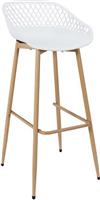 The Home Deco Factory Malaga Σκαμπό Μπαρ Μεταλλικό Λευκό 45.5x47.6x88cm HDO7285