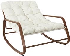 The Home Deco Factory Miami Πολυθρόνα Εξωτερικού Χώρου Μεταλλική Λευκή με Μαξιλάρι 92x130x69cm HDO7309
