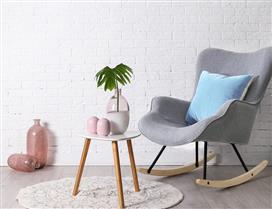 The Home Deco Factory Πολυθρόνα Κουνιστή Γκρι 65x80x96cm HD6512
